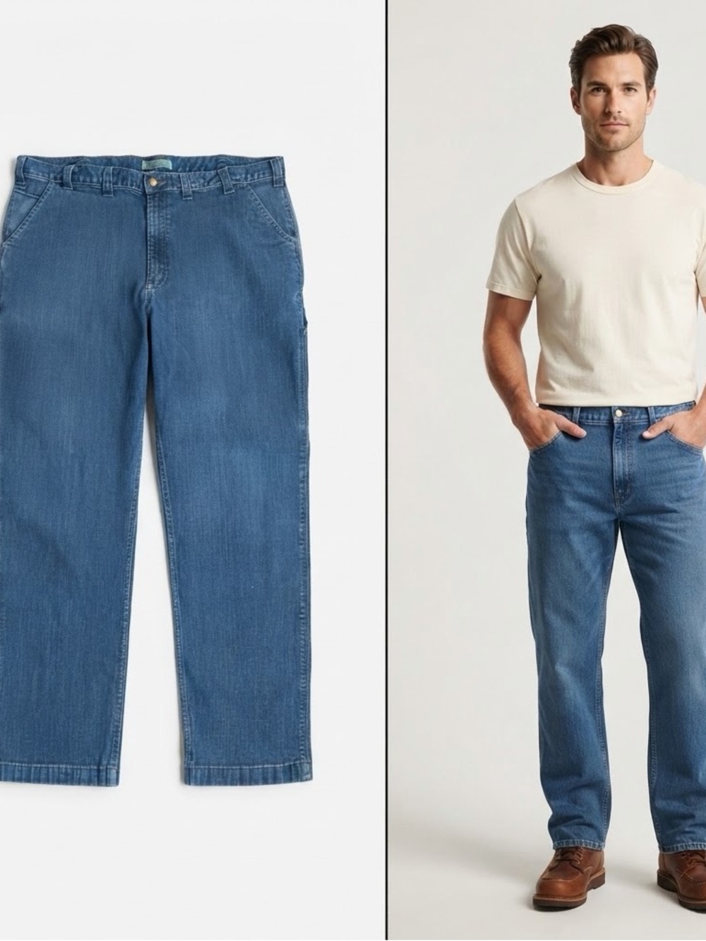 Carhartt Men's Straight-Leg carpenters Denim Jeans in Medium Blue 44x30
